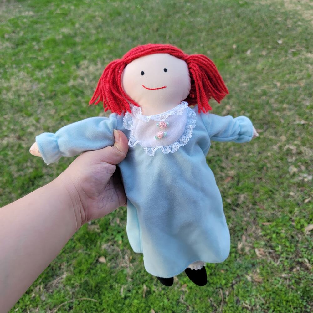 Eden Madeline Wearing Pjs Pajamas Plush Doll Redhead Play Pretend Blue Nightgown